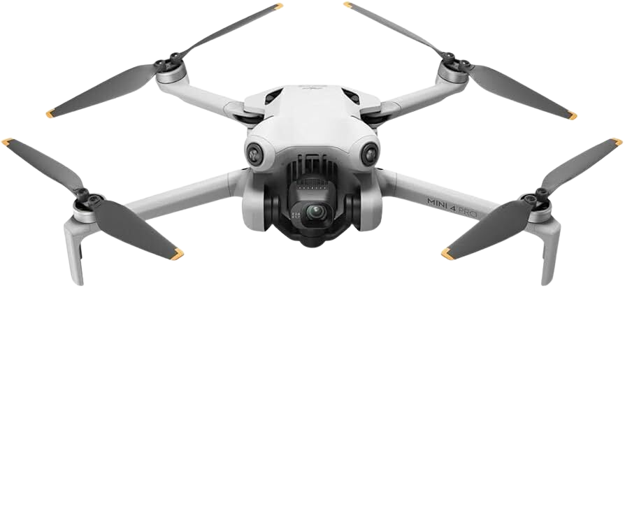 Drone DJI Mini 4 Pro en rotation